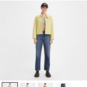 Dark indigo like new Levi ribcage super high waist jeans